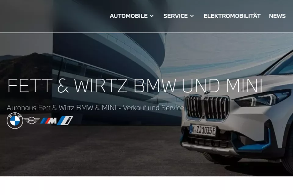 BMW Fett und Wirtz Webseite